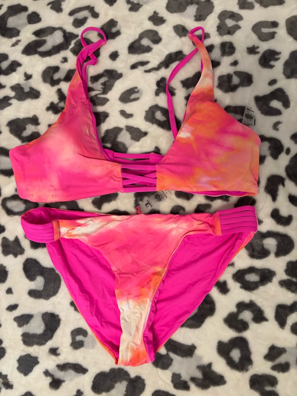 TiniBikini Reversible Hot Pink and Orange Bikini Swimwear Two Piece